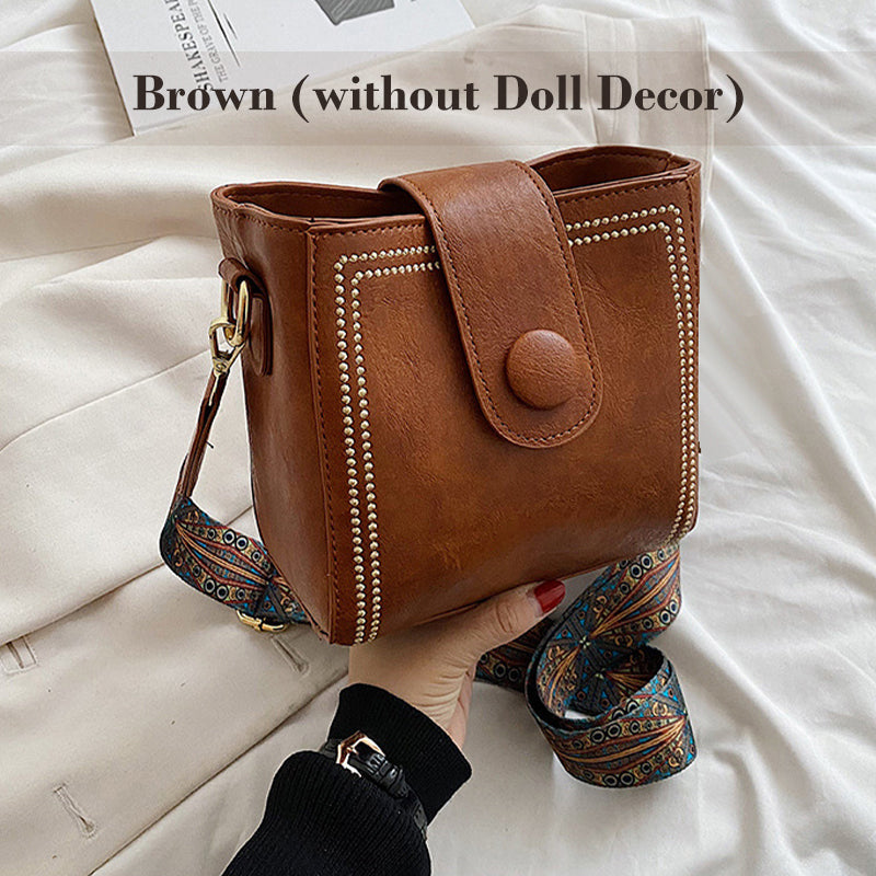 👜 Vintage modetaske med justerbar bredere skulderrem