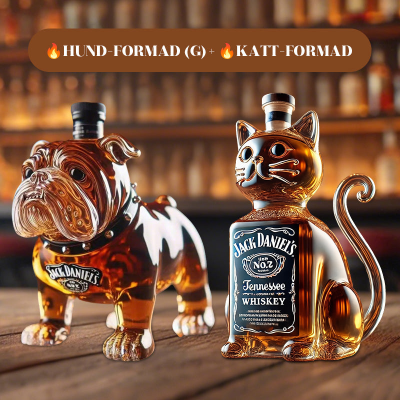 Kreativ hundformad whiskyflaska