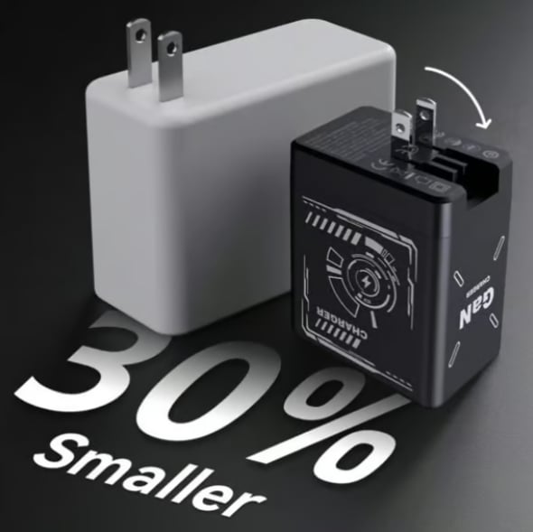 2-i-1 GaN PD3.0-laddare med utdragbara kablar