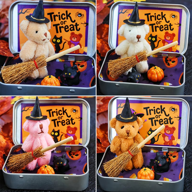 🎁Sista dagen 49% RABATT🎃🧸Handgjord söt häxnalle i ask