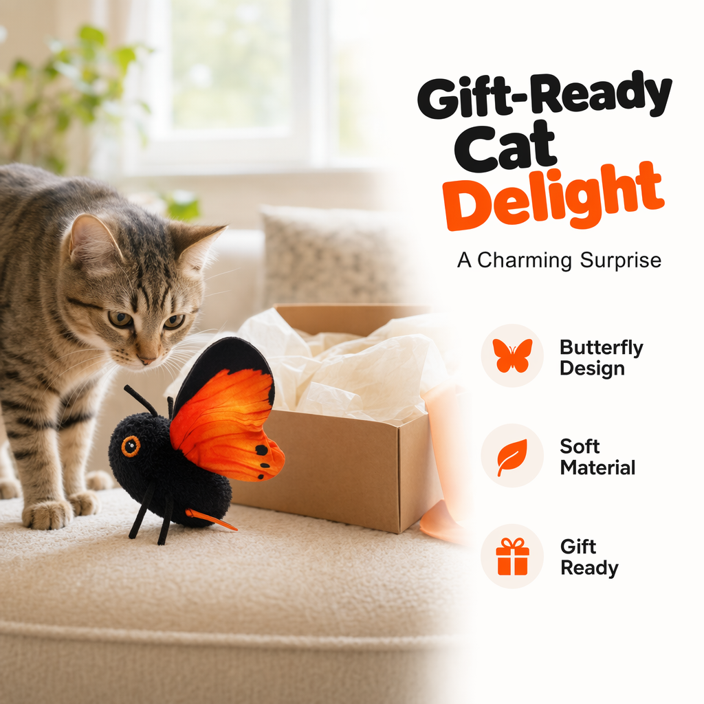 🦋🐱Smart Sensing Flapping Butterfly Legetøj🐈Bevægelsesaktiveret, realistisk flyvning, interaktiv sjov – holder din kat engageret i timevis.🔥