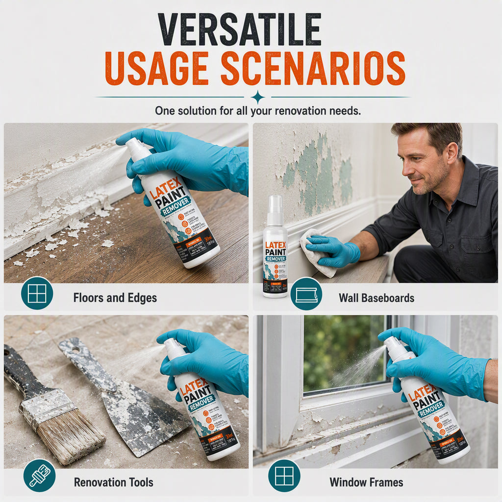 Spray til fjernelse af latexmaling til flere overflader