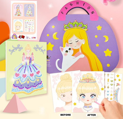👑 50% RABATT! ✨ Fantasy 3-i-1 Prinsesspelset - Inkluderar Kronor, Trollspön & Smink för Oförglömlig Rollspelslek 🧚‍♀️✨