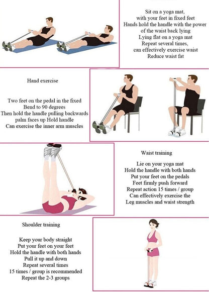 21 Fitnessmotståndsband - 4 Rörpedaler Fotledsavdragare