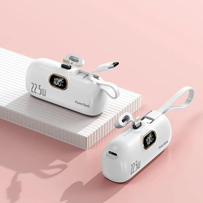 🔋👍5000mAh Mini Bærbar Oplader Powerbank til Telefon✨