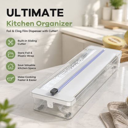 Kitchen Aluminum Foil Paper Plastic Wrap Storage Cutting Box 🍳 – fairyja