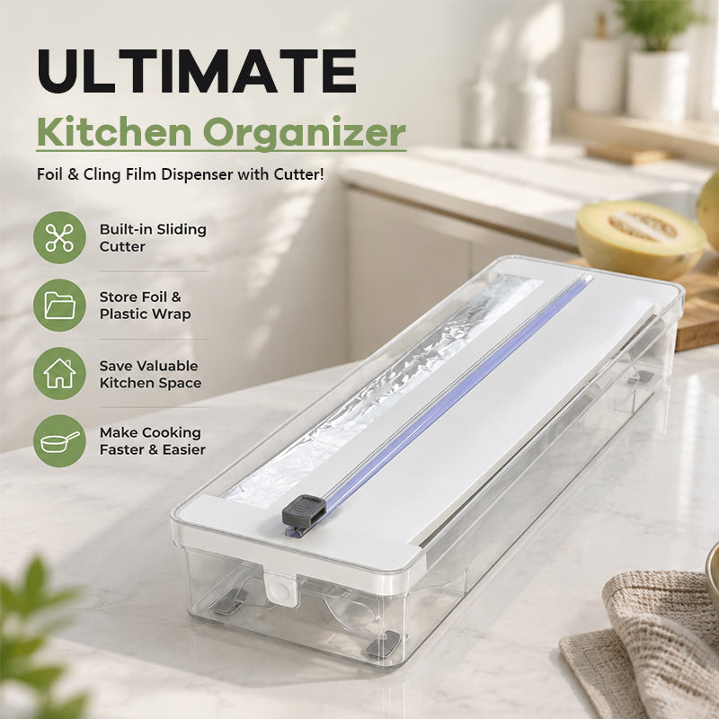 Kitchen Aluminum Foil Paper Plastic Wrap Storage Cutting Box 🍳 – fairyja