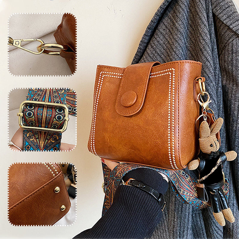 👜 Vintage modetaske med justerbar bredere skulderrem