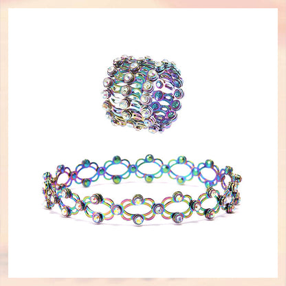 2 i 1 Justerbar magnetisk terapi transformerande armband ring