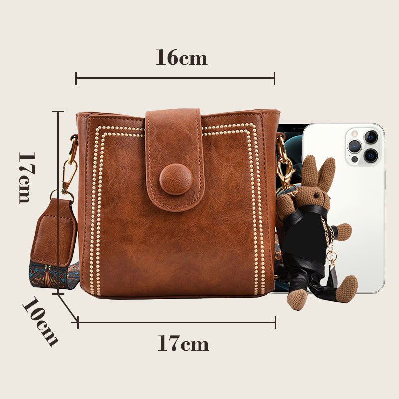 👜 Vintage modetaske med justerbar bredere skulderrem