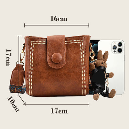 👜 Vintage modetaske med justerbar bredere skulderrem