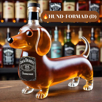 Kreativ hundformad whiskyflaska