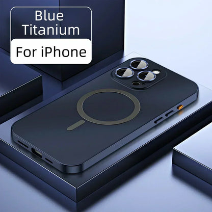 Enkelt magnetiskt mobilskal i metall för iPhone