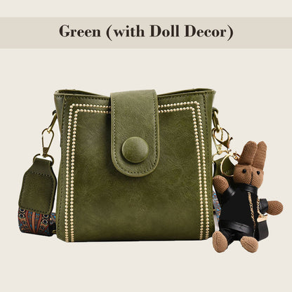 👜 Vintage modetaske med justerbar bredere skulderrem