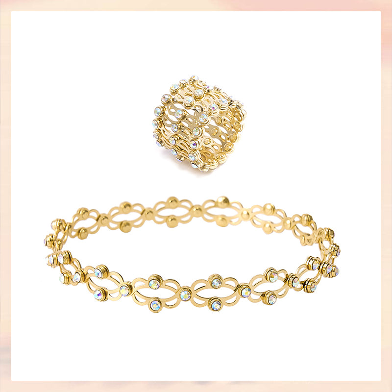 2 i 1 Justerbar magnetisk terapi transformerande armband ring