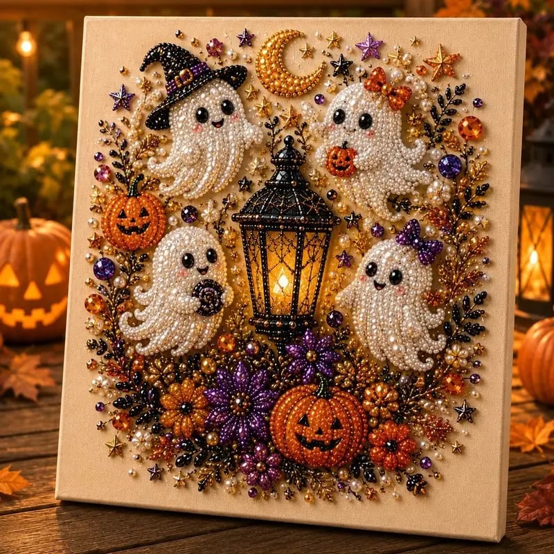 👻🎃3D Pearl Art Halloween DIY Kit – Spooky Diamond Painting, All-in-One Supplies