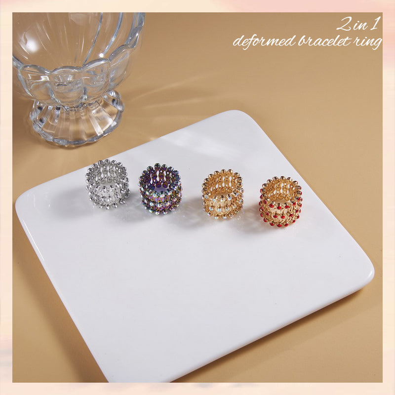 2 i 1 Justerbar magnetisk terapi transformerande armband ring