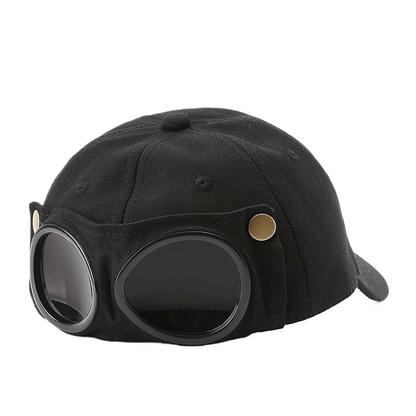 🤣 Baseballkasket i Aviator-stil — Unikt design med brillepaneler & vintage detaljer! 🧢✨