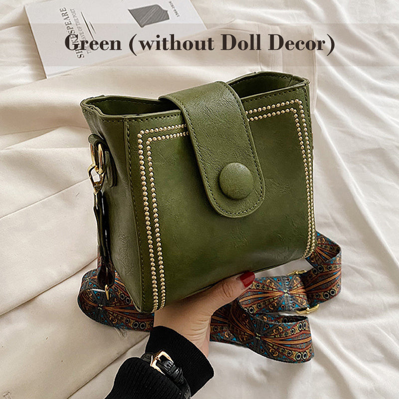 👜 Vintage modetaske med justerbar bredere skulderrem