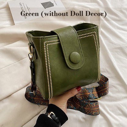 👜 Vintage modetaske med justerbar bredere skulderrem