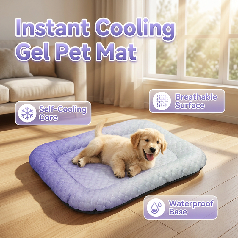 ❄️Kølemåtte til hunde og katte 🐾 Naturligt kølig is-silkemåtte • Åndbar, vaskbar og blød 🌿 Til gulve, sofaer og bilrejser • Flere størrelser • Gradientfarver ☀️🐶