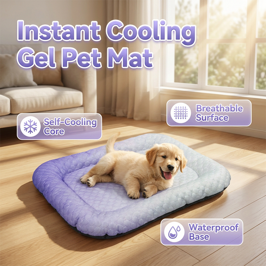 ❄️Kølemåtte til hunde og katte 🐾 Naturligt kølig is-silkemåtte • Åndbar, vaskbar og blød 🌿 Til gulve, sofaer og bilrejser • Flere størrelser • Gradientfarver ☀️🐶