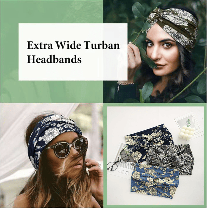 Boho-stil & paisleymönstrat hårband Brett elastiskt hårband