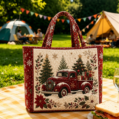 Vintage-tote-taske med julemotiv af julemanden | Festlig genanvendelig indkøbspose