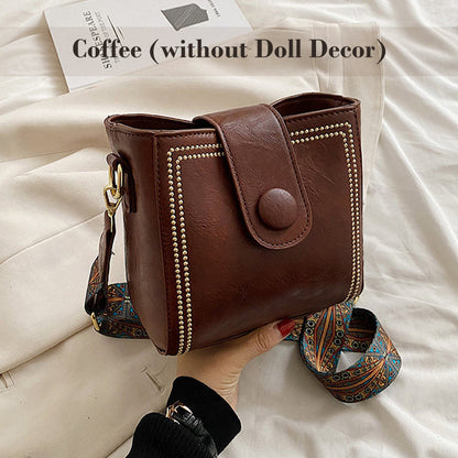 👜 Vintage modetaske med justerbar bredere skulderrem
