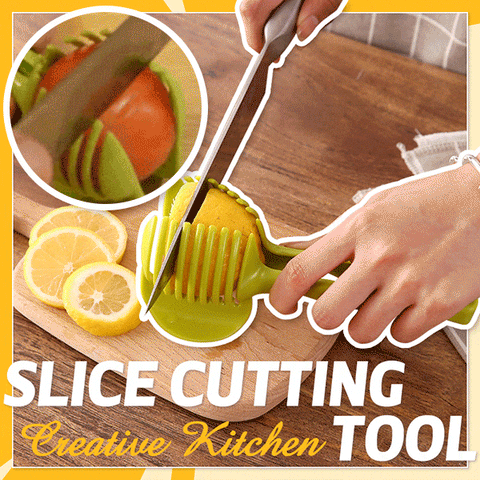 🍋Creative Kitchen skiveskæreværktøj, håndholdt pålægsmaskine i aluminiumslegering i fødevarekvalitet, hurtig skæreholder til citron, tomat, løg og bløde frugter og grøntsage