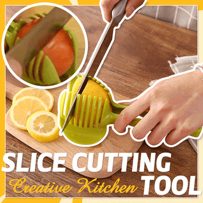 🍋Creative Kitchen skiveskæreværktøj, håndholdt pålægsmaskine i aluminiumslegering i fødevarekvalitet, hurtig skæreholder til citron, tomat, løg og bløde frugter og grøntsage