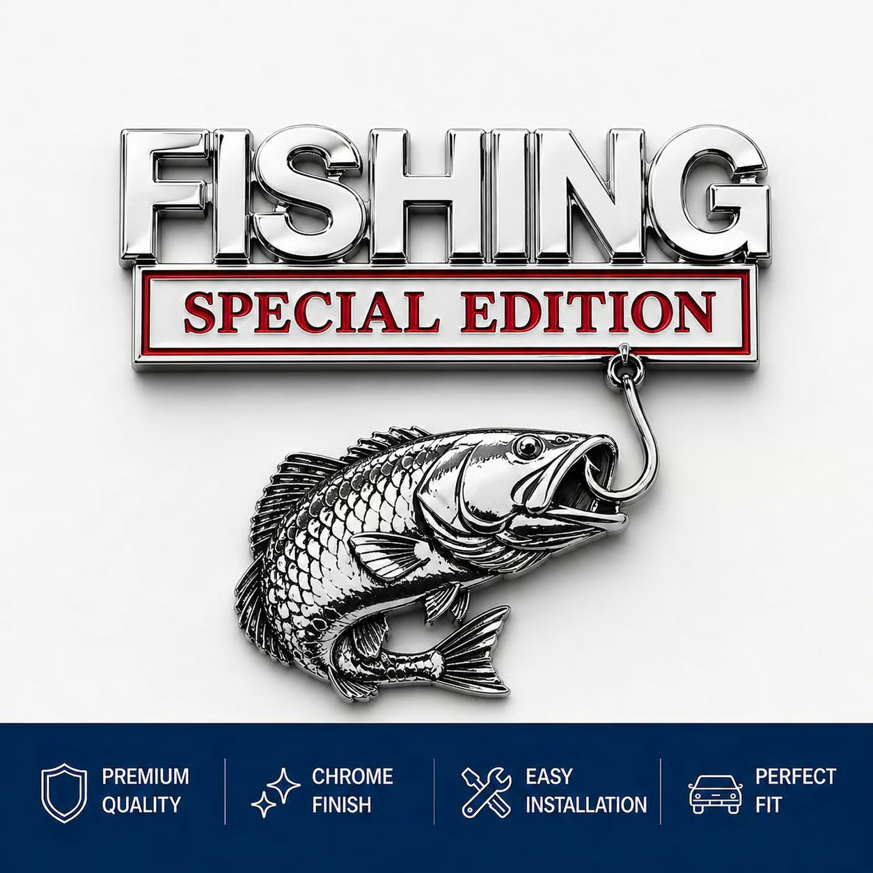 🎣 Fishing Special Edition™ Premium 3D-metalkøretøjsemblem