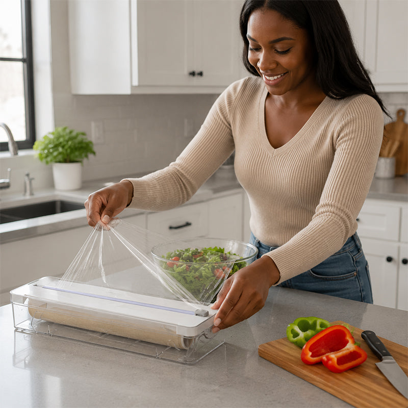 Kitchen Aluminum Foil Paper Plastic Wrap Storage Cutting Box 🍳 – fairyja