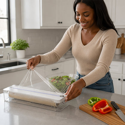 Kitchen Aluminum Foil Paper Plastic Wrap Storage Cutting Box 🍳 – fairyja