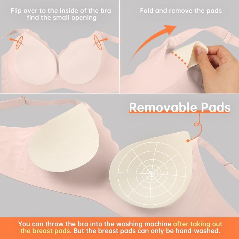 💖Sömlös Push-up-bh Med Vågig Kant