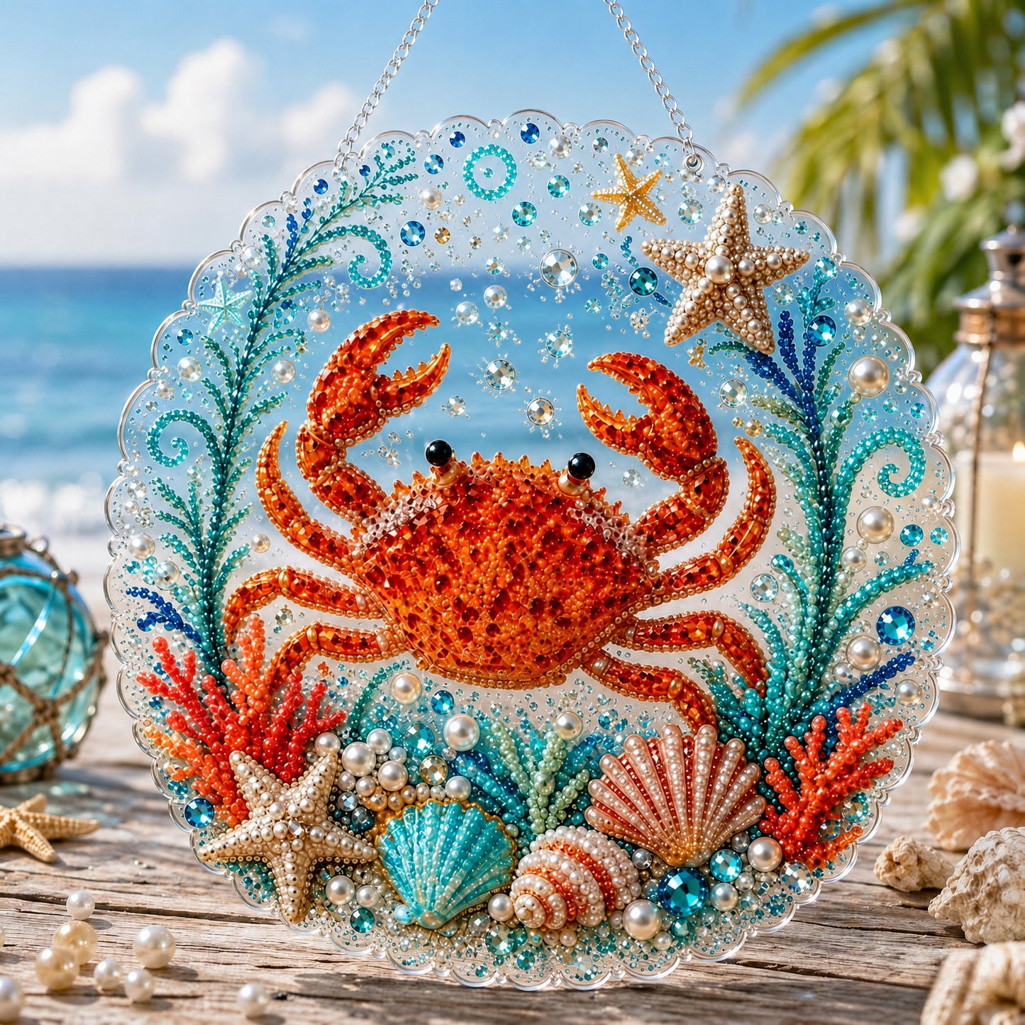 🔥 🌊✨Ocean Pearl Art DIY Hanging Ornament Kit