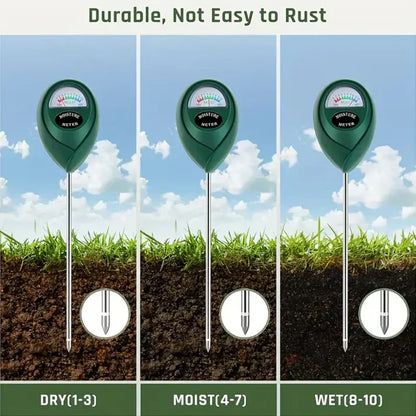 3-i-1 jord pH-fuktighetsmätare växtvatten ljustestare