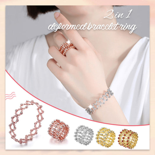 2 i 1 Justerbar magnetisk terapi transformerande armband ring