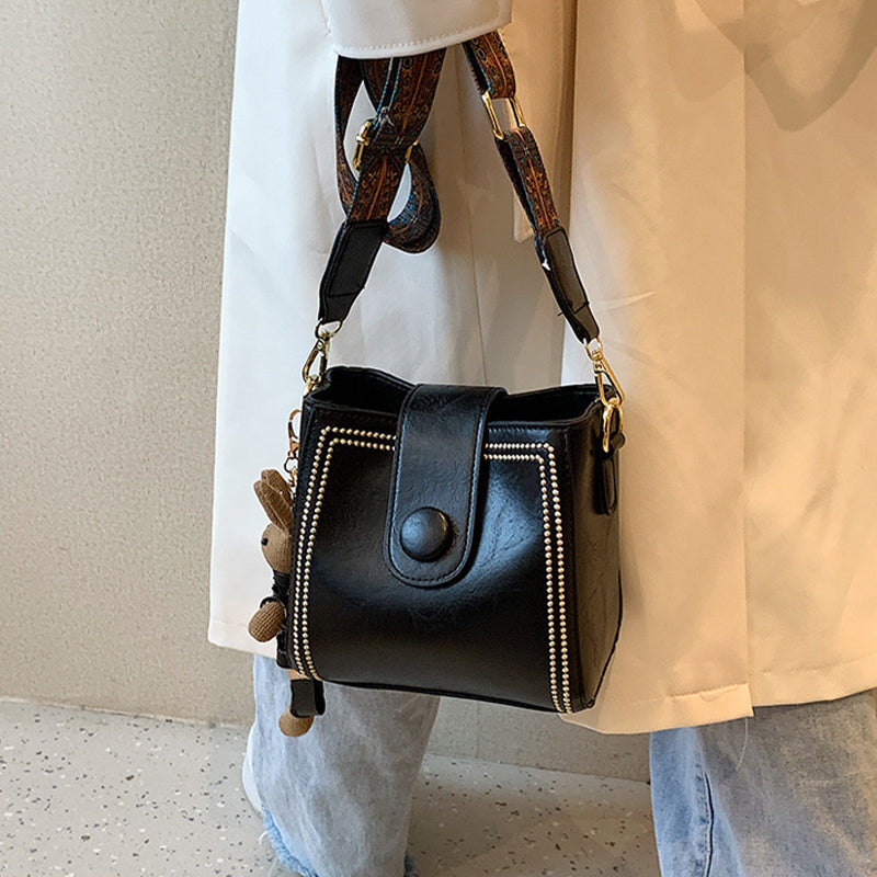 👜 Vintage modetaske med justerbar bredere skulderrem