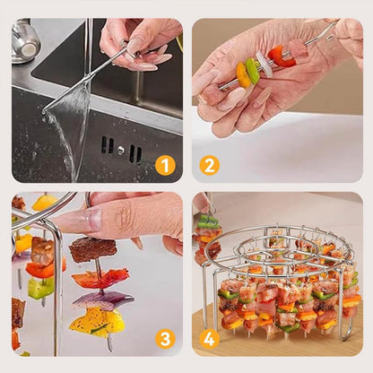 🔥 Spydholder til luftfryser – lodret kebabholder i rustfrit stål til luftfrysere, ovne og hjemmelavede grillretter🍢