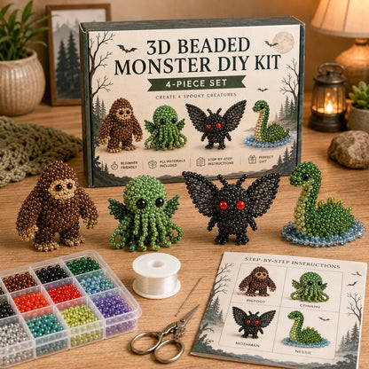 🧵✨ Sæt til at lave små 3D-dyr med perler