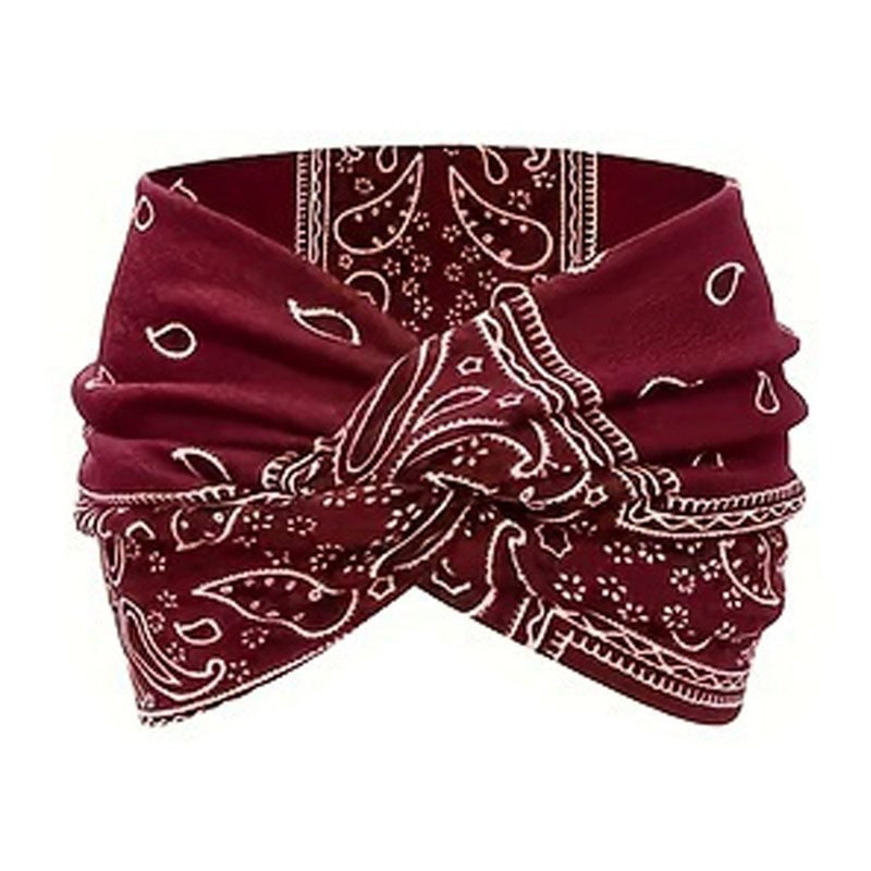 Boho-stil & paisleymönstrat hårband Brett elastiskt hårband