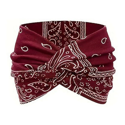 Boho-stil & paisleymönstrat hårband Brett elastiskt hårband