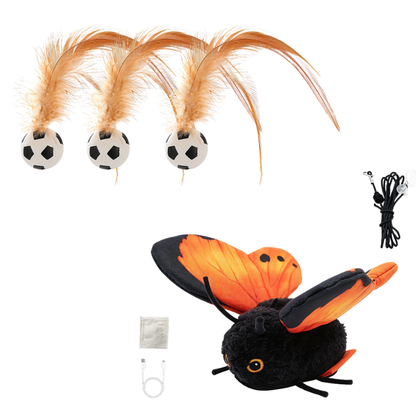 🦋🐱Smart Sensing Flapping Butterfly Legetøj🐈Bevægelsesaktiveret, realistisk flyvning, interaktiv sjov – holder din kat engageret i timevis.🔥