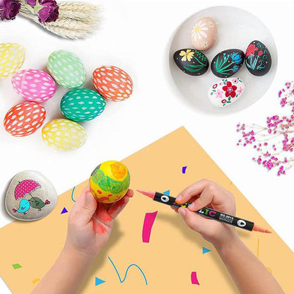 🖌️✨ Akrylpen med Dobbelt Spids - Fin Pensel & Kunstspids til Kunst på Lærred, Træ & Sten 🎨🌈