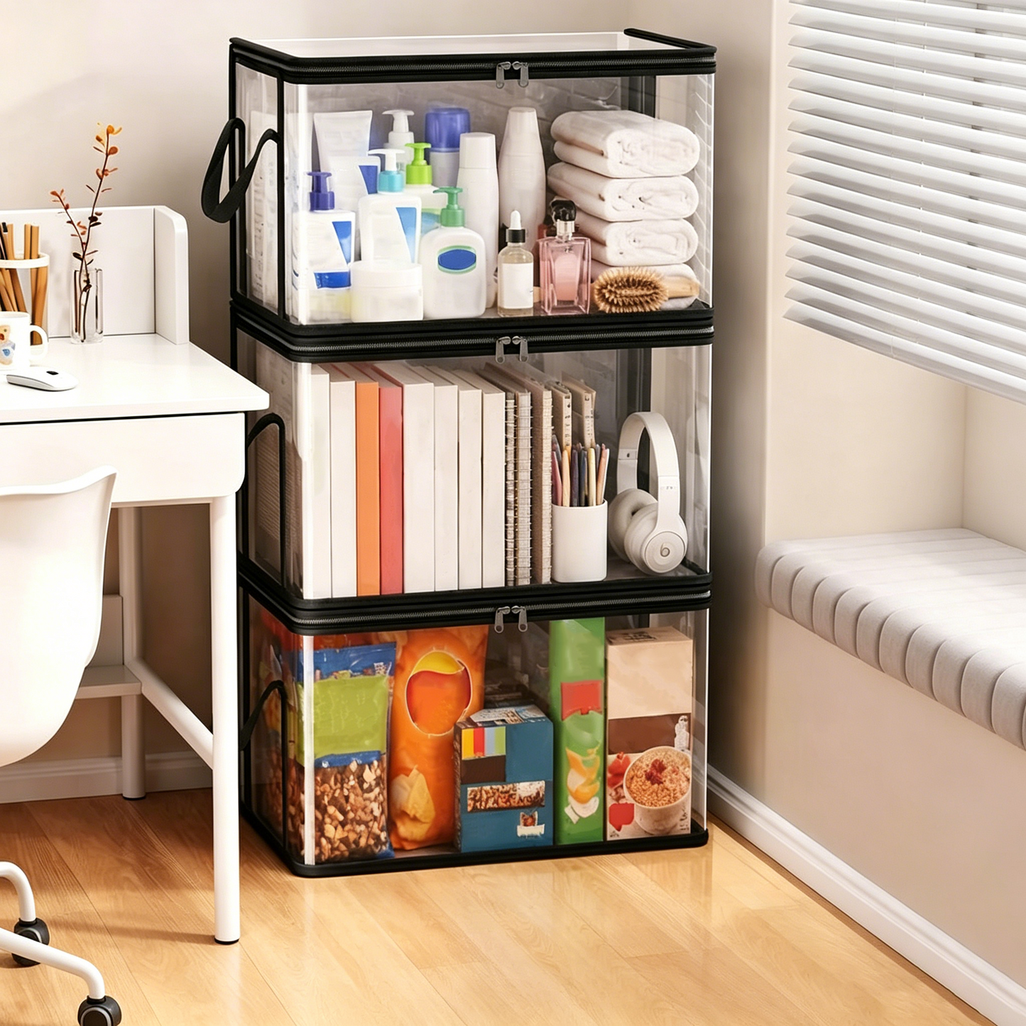 💕Transparent opbevaringstaske – Stor, støv- og fugttæt med håndtag✨ Ultimativ alt-i-en-organisator til tøj, legetøj, bøger, tøjdyr og absolut alt! 🧸📚👕