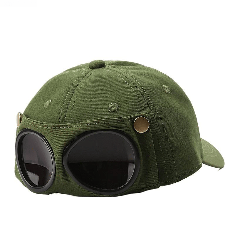 🤣 Baseballkasket i Aviator-stil — Unikt design med brillepaneler & vintage detaljer! 🧢✨