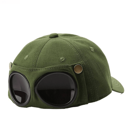 🤣 Baseballkasket i Aviator-stil — Unikt design med brillepaneler & vintage detaljer! 🧢✨