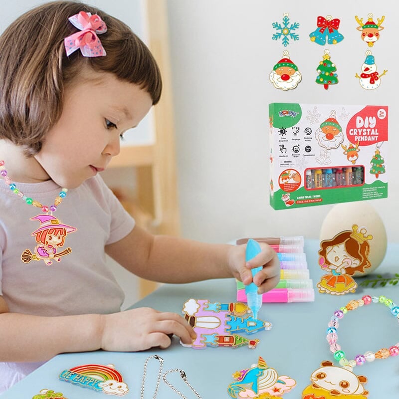 🎁DIY Krystalmaling Kunst og Håndværkssæt - Lav nøgleringe og vindueskunst, giftfri kreativ gave