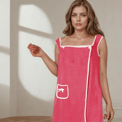 Badrock i korallfleece för kvinnor